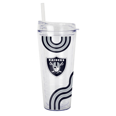 Las Vegas Raiders 22oz Waves Dbl Wall Clear Tumbler