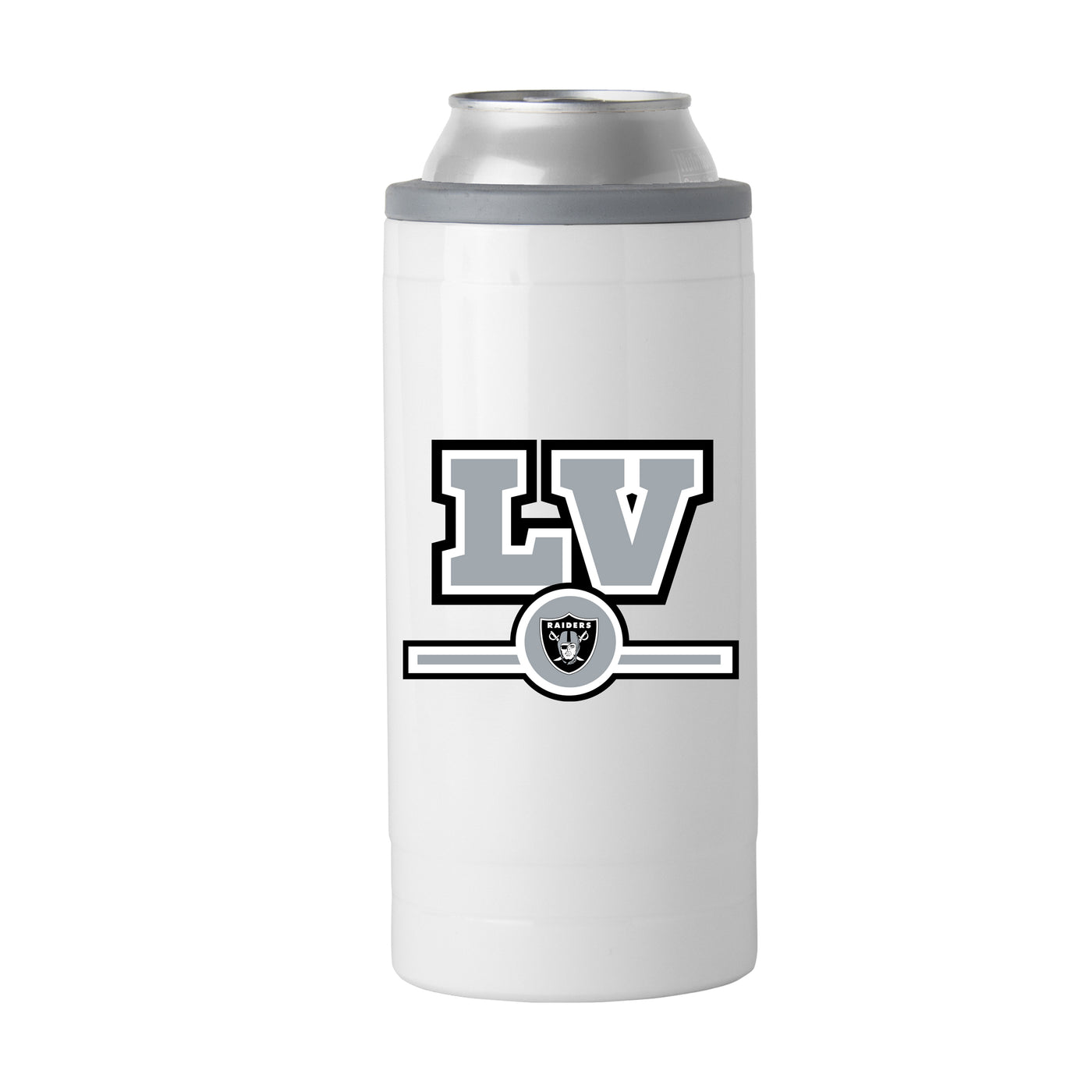 Las Vegas Raiders Letterman 12 oz Slim Can Coolie