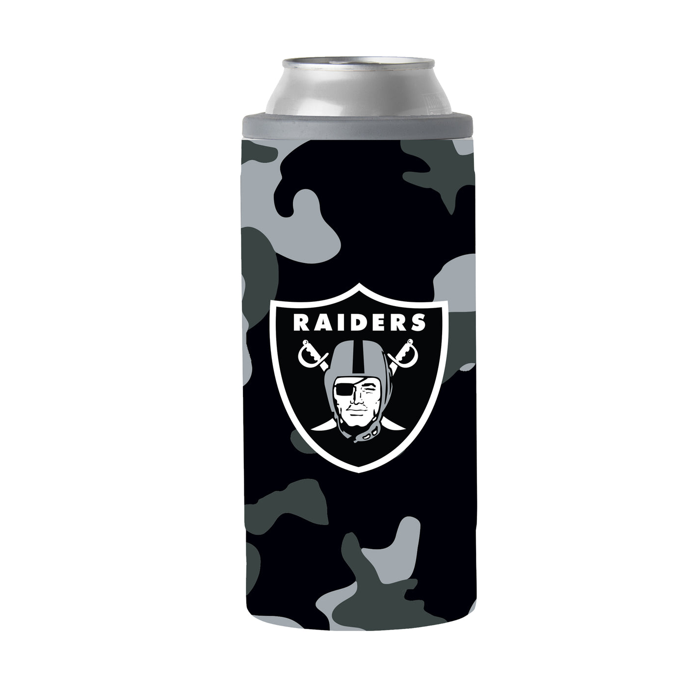 Las Vegas Raiders Camo Swagger 12oz Slim Can Coolie - Logo Brands