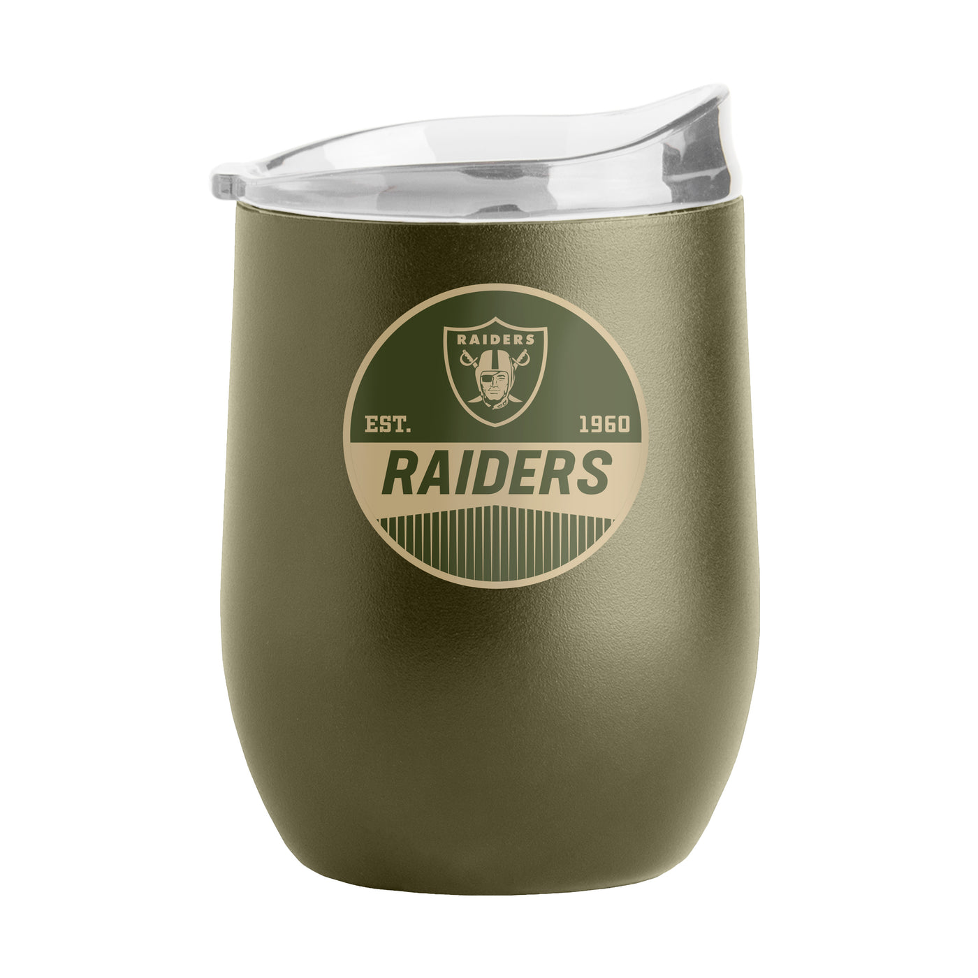 Las Vegas Raiders 16oz Badge Powder Coat Curved Beverage - Logo Brands