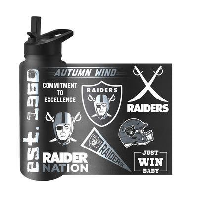 Las Vegas Raiders Alternate Black 34oz Native Quencher Bottle