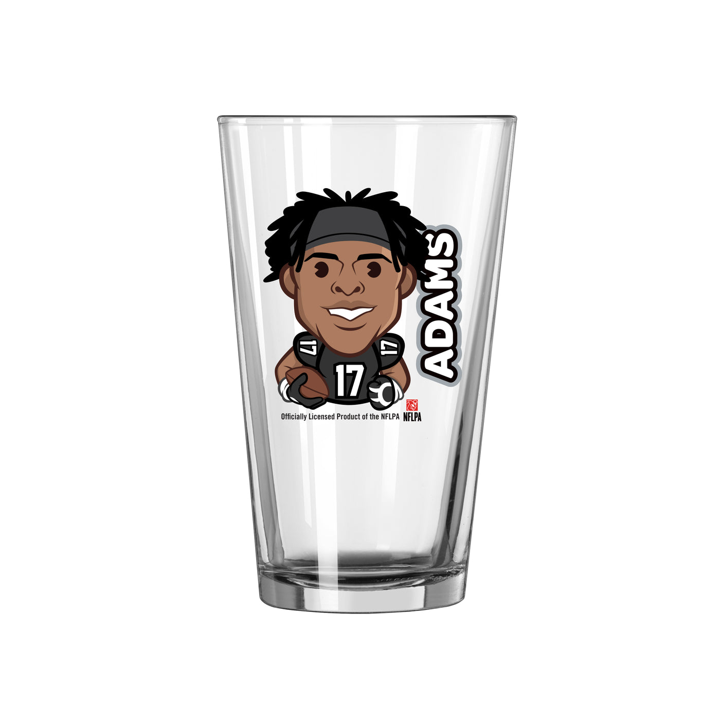 LV Raiders Devante Adams Caricature 16oz Pint Glass - Logo Brands