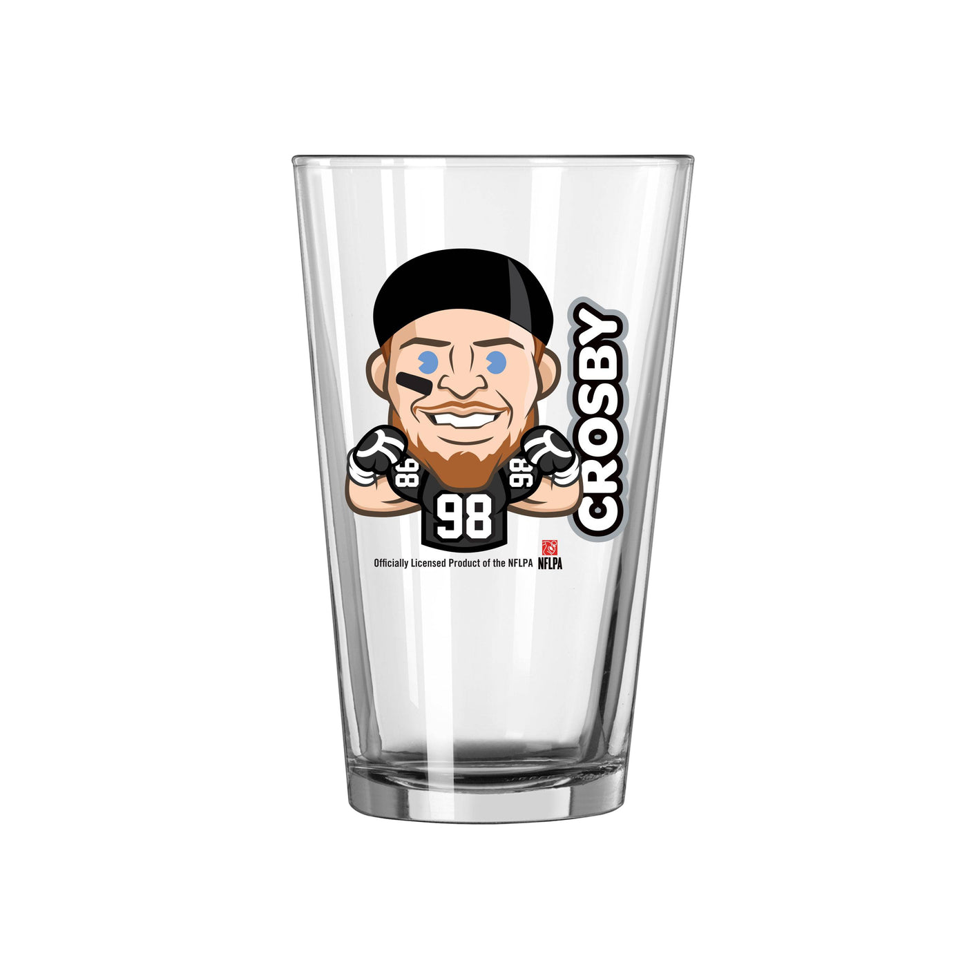 LV Raiders Maxx Crosby Caricature 16oz Pint Glass