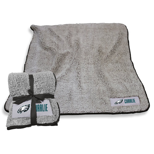 Philadelphia Eagles personalized fleece blanket by Logo Brands, soft and cozy Eagles-themed fleece for fans.