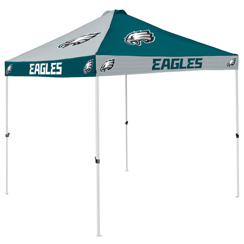 Philadelphia Eagles checkerboard canopy shelter by Logo Brands, featuring Eagles team colors and logo for outdoor events.