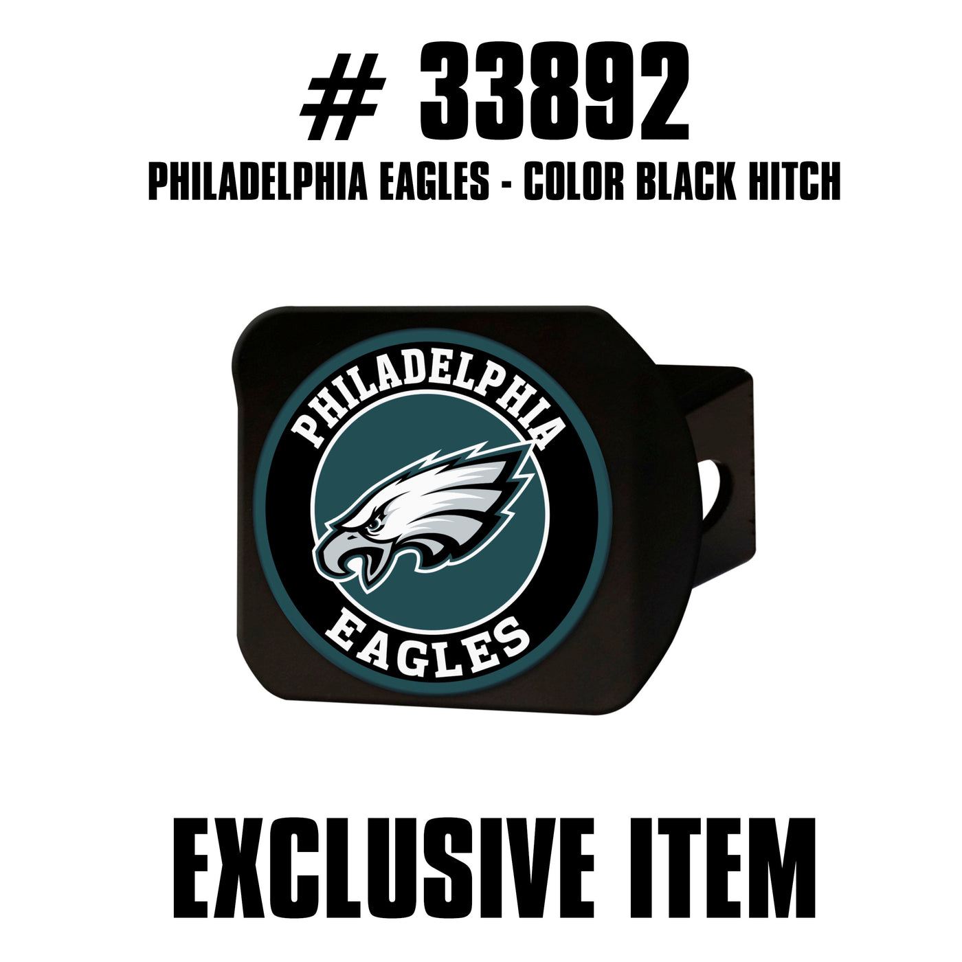 TRINITY NFL - Philadelphia Eagles Color on Black Hitch Cover