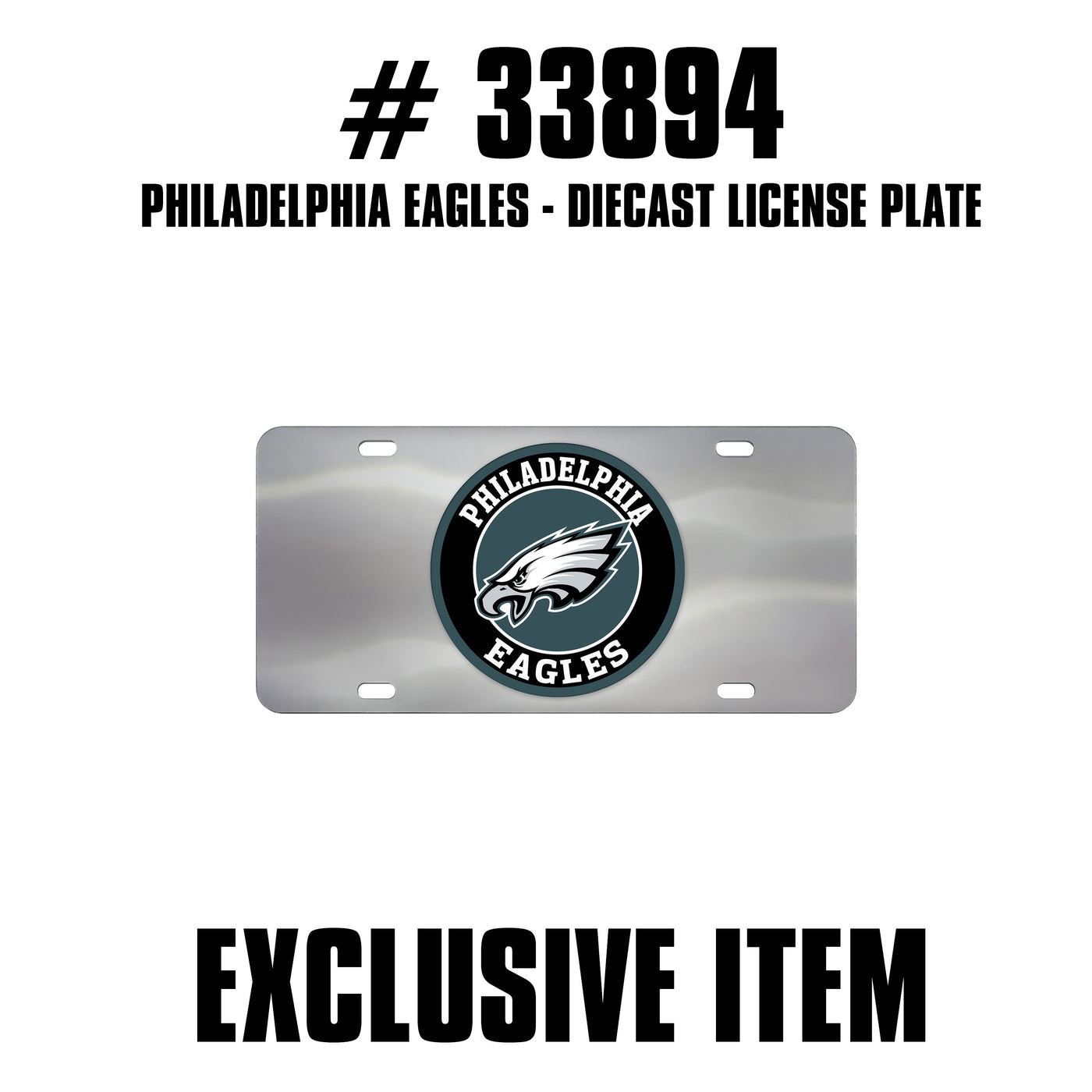 TRINITY NFL - Philadelphia Eagles Chrome Diecast License Plate