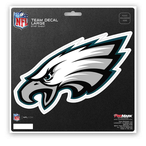 Philadelphia Eagles large decal sticker featuring the team's logo, perfect for decorating surfaces and showing team spirit.