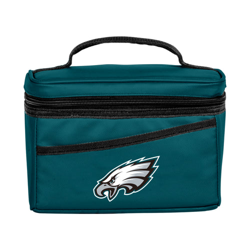 Philadelphia Eagles 6 Can Flex Cooler by Logo Brands, soft insulated cooler with team logo and adjustable strap.