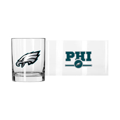 Philadelphia Eagles 14oz Letterman Rocks Glass