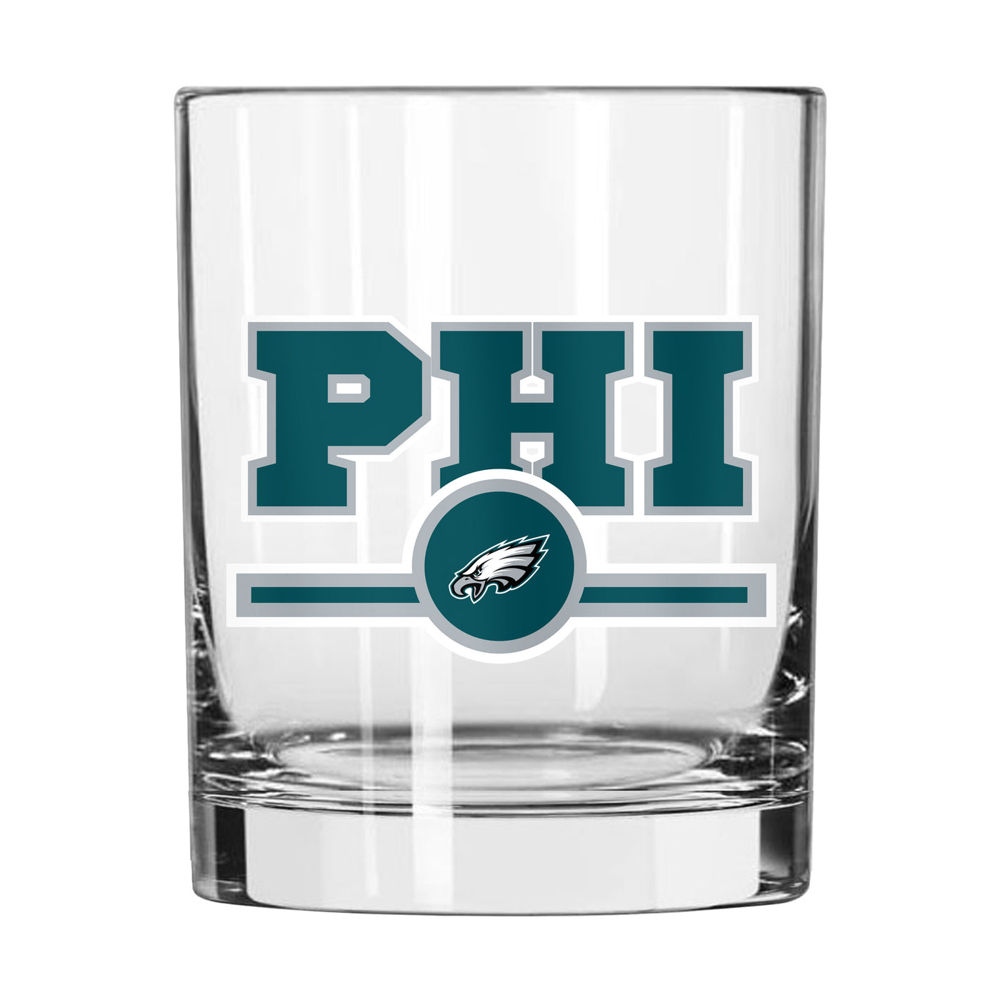 Philadelphia Eagles 14oz Letterman Rocks Glass