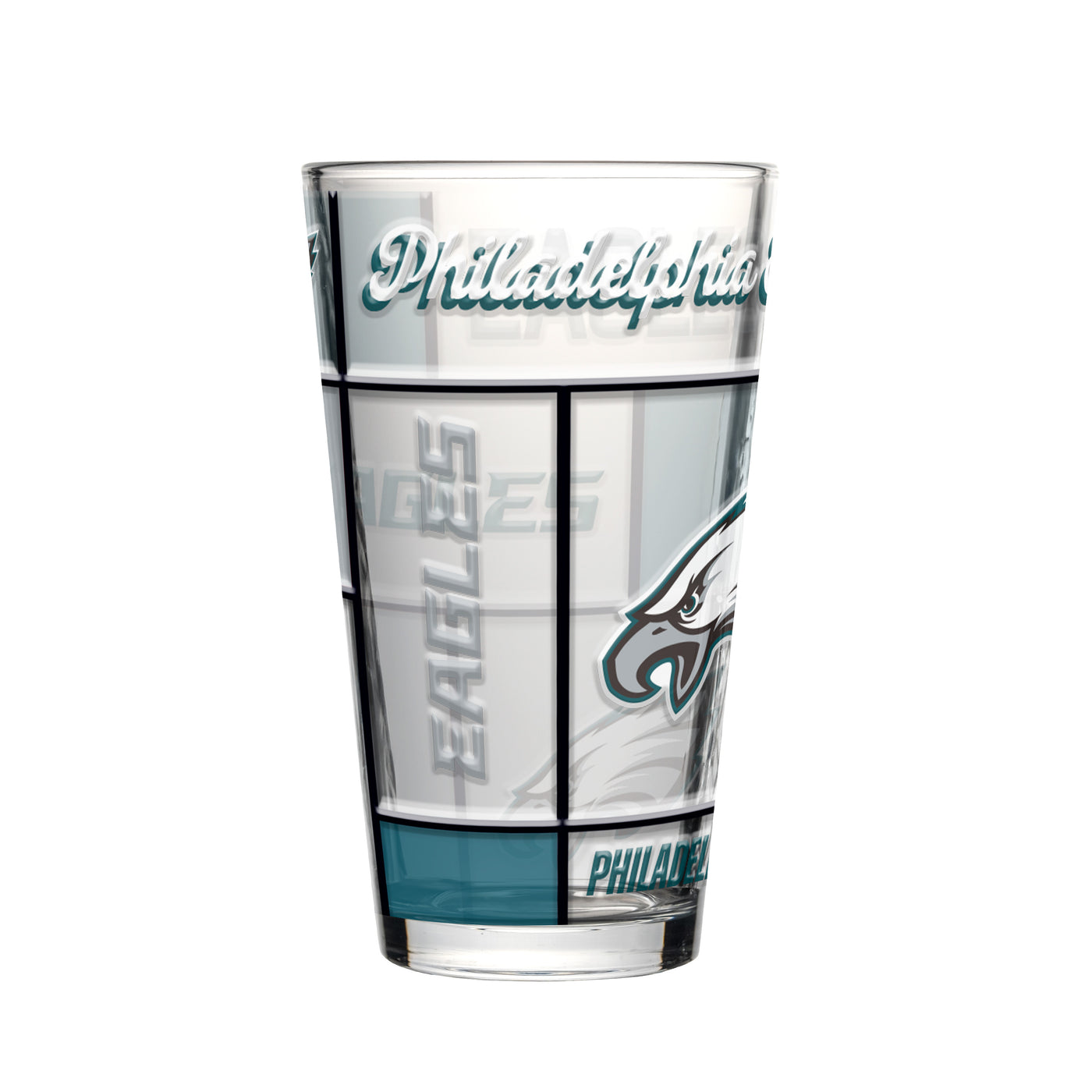 Philadelphia Eagles 16oz Quilted Stained Pint Glass