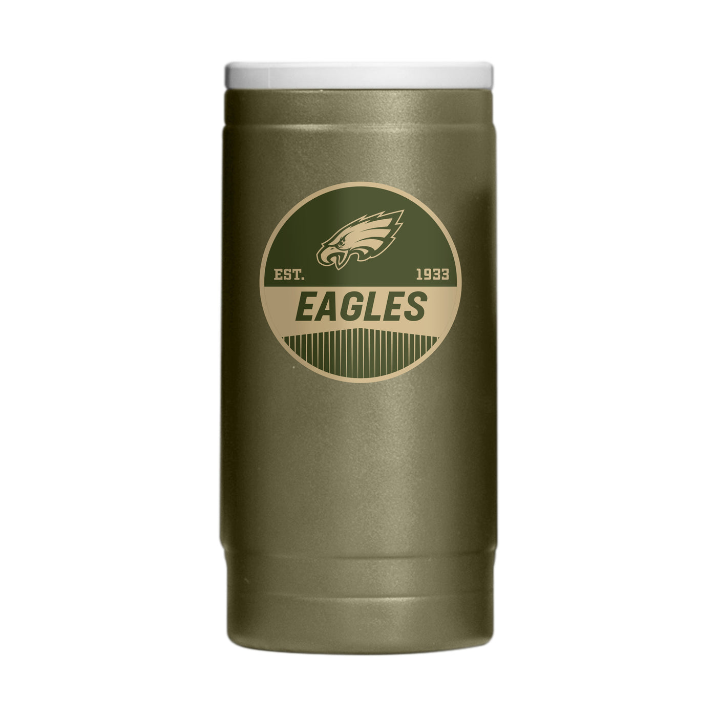 Philadelphia Eagles  Badge Powder Coat Slim Can Coolie
