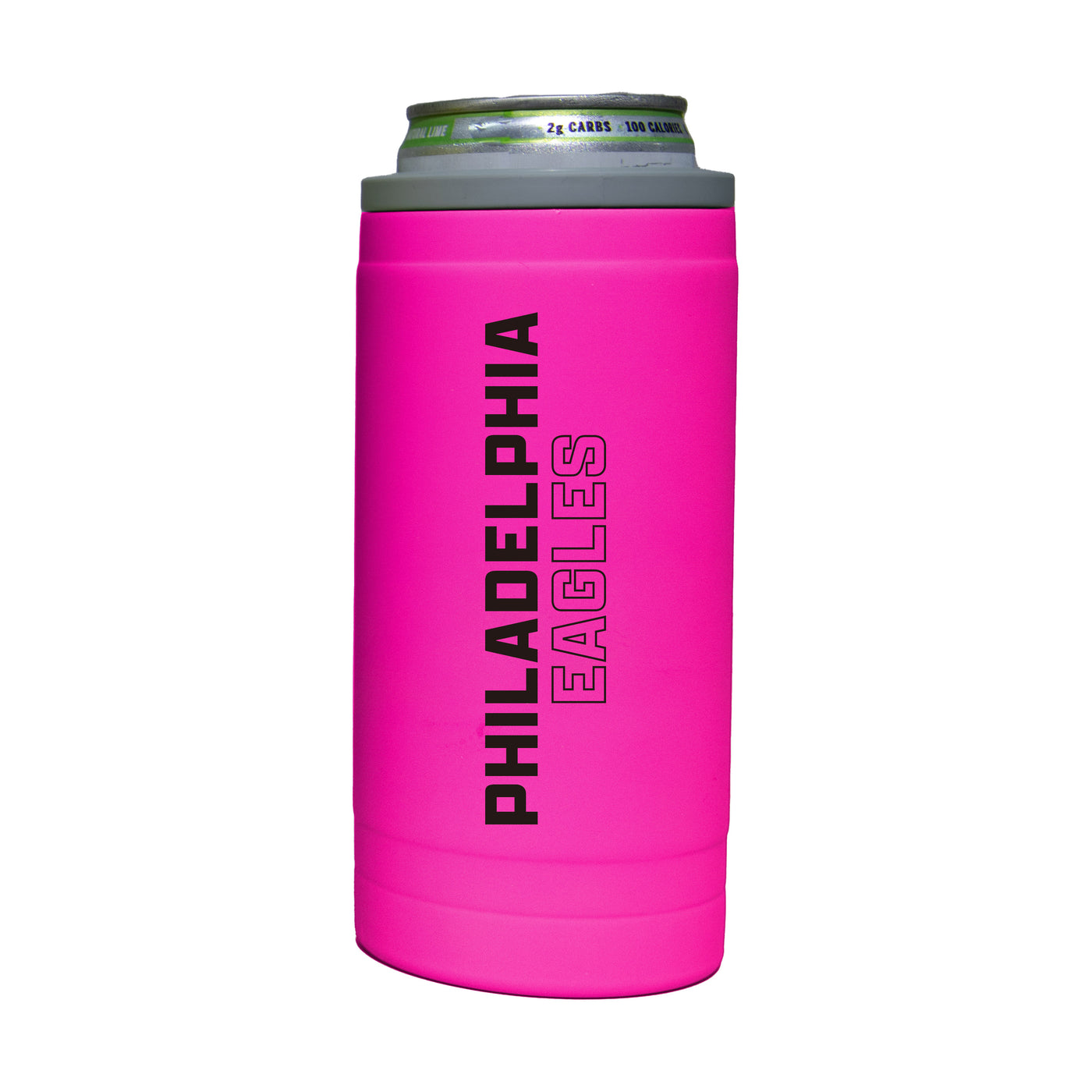 Philadelphia Eagles 12oz Electric Stacked Soft Touch Slim Coolie - Logo Brands