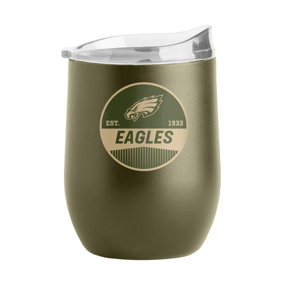 Philadelphia Eagles 16oz Badge Powder Coat Curved Beverage - Logo Brands