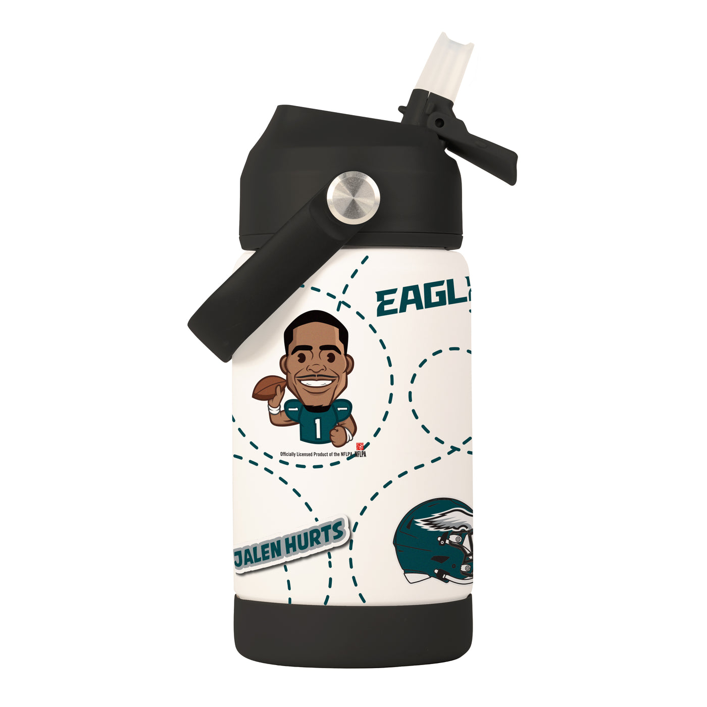 Philadelphia Eagles Jalen Hurts Caricature 12oz SS Kids Bottle