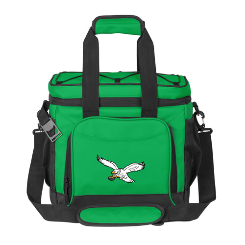 Vintage Philadelphia Eagles 24-can flex cooler by Logo Brands, featuring team logo and insulated design for beverages.