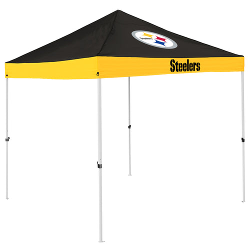 Pittsburgh Steelers economy canopy shelter by Logo Brands, lightweight outdoor tent with team logo and sturdy frame for events.