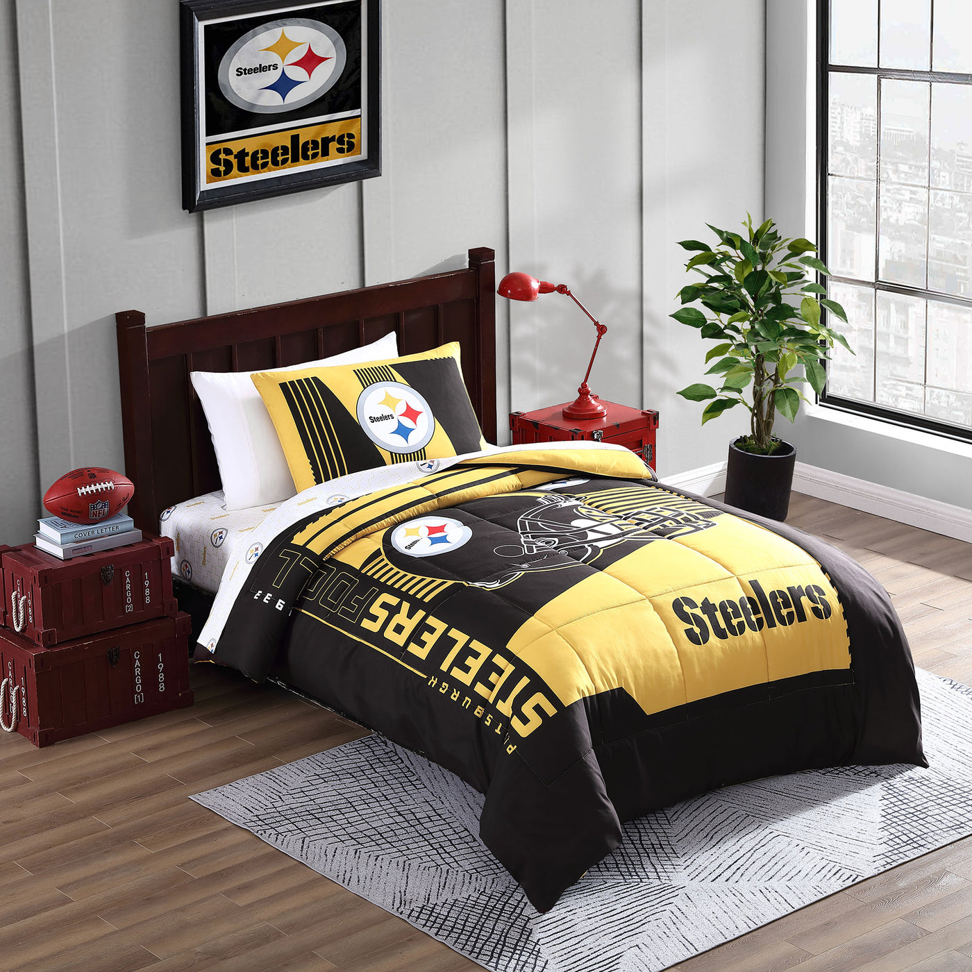 Pittsburgh Steelers Status Bed In A Bag Twin