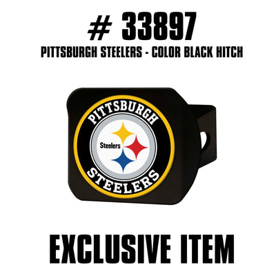 TRINITY NFL - Pittsburgh Steelers Color on Black Hitch Cover