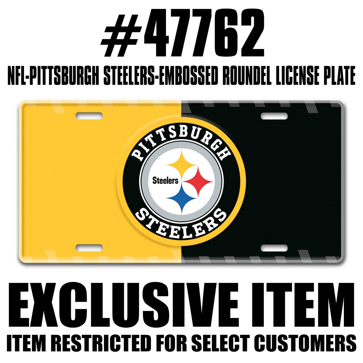 NFL - Pittsburgh Steelers Embossed Roundel License Plate