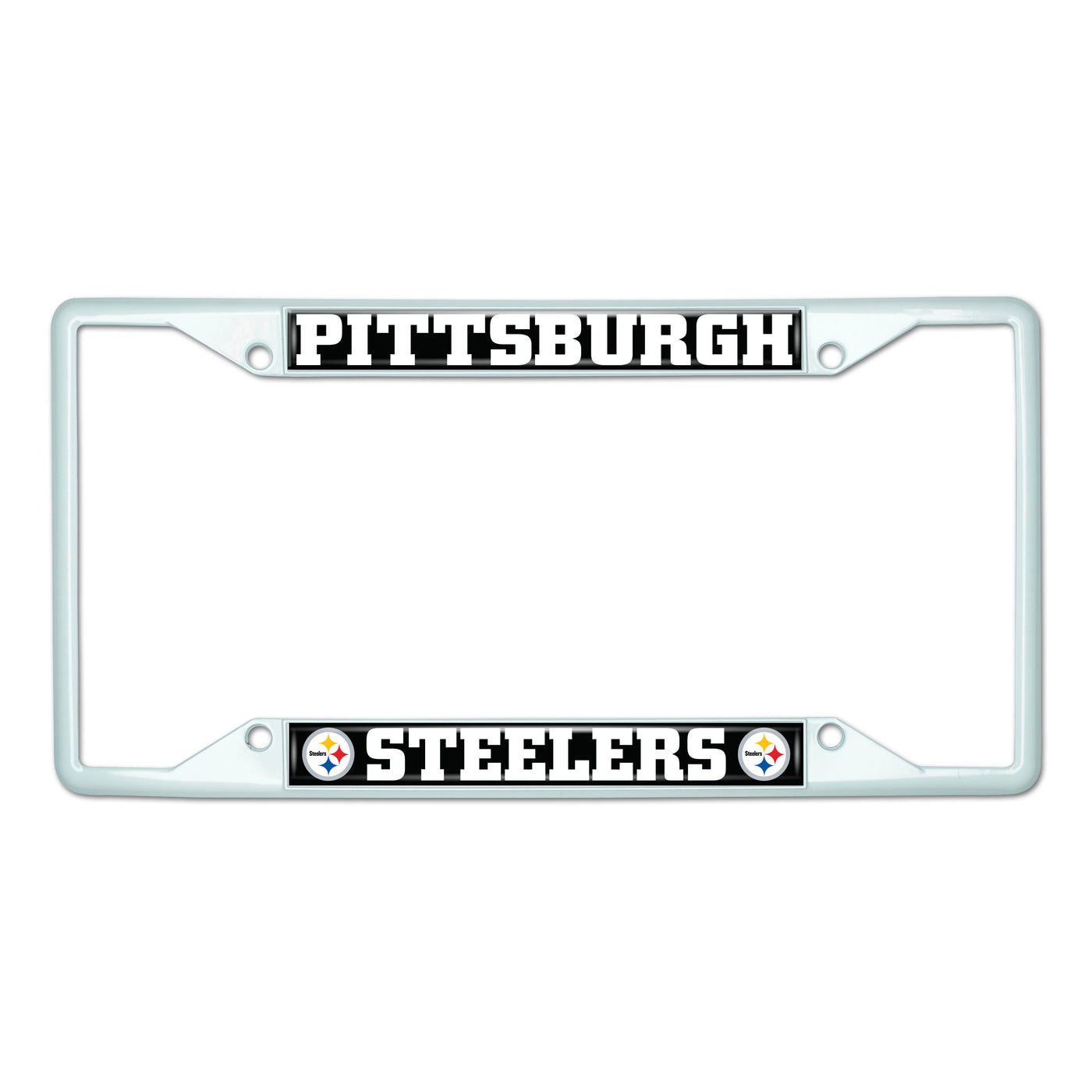 NFL - Pittsburgh Steelers-White License Plate Frame