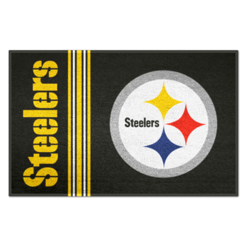 Pittsburgh Steelers starter mat featuring team uniform design, made of durable material, with NFL logo and team colors.