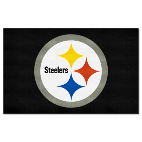 NFL Pittsburgh Steelers Ulti-Mat featuring team logo and colors, perfect for display or use as a durable floor mat.
