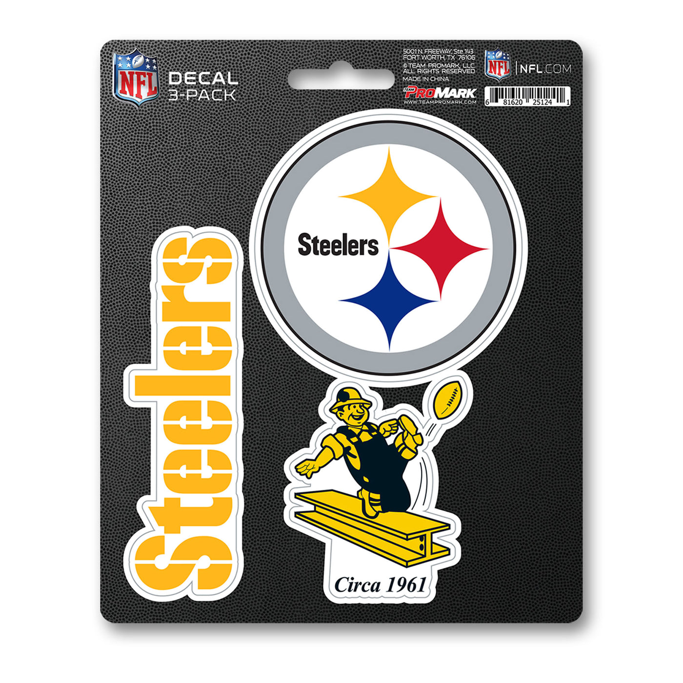 NFL - Pittsburgh Steelers Decal 3-pk