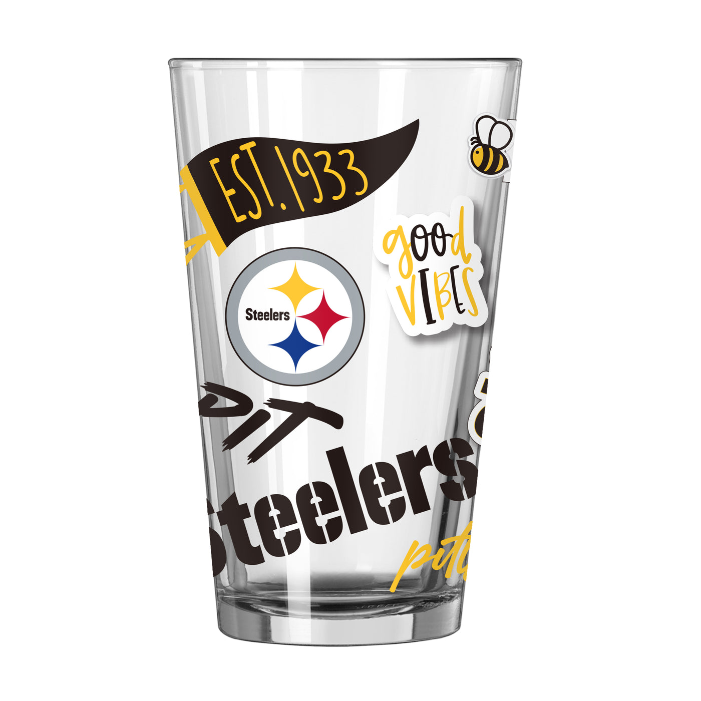 Pittsburgh Steelers 16oz Native Pint Glass