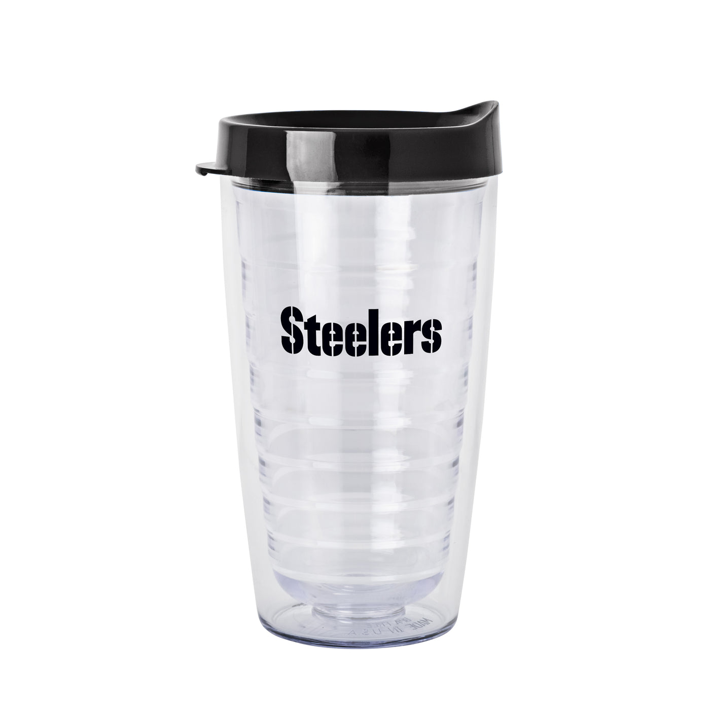 Pittsburgh Steelers 16oz Flipside Dbl Wall Clear Tumbler