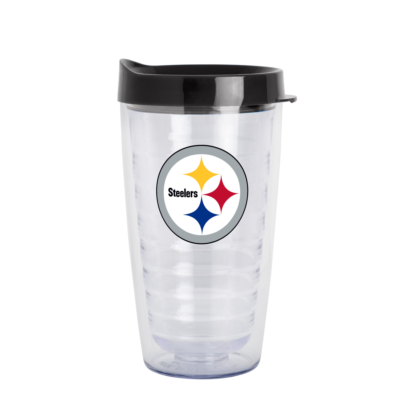 Pittsburgh Steelers 16oz Flipside Dbl Wall Clear Tumbler