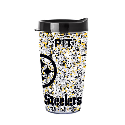 Pittsburgh Steelers 16oz Terrazzo Dbl Wall Clear Tumbler