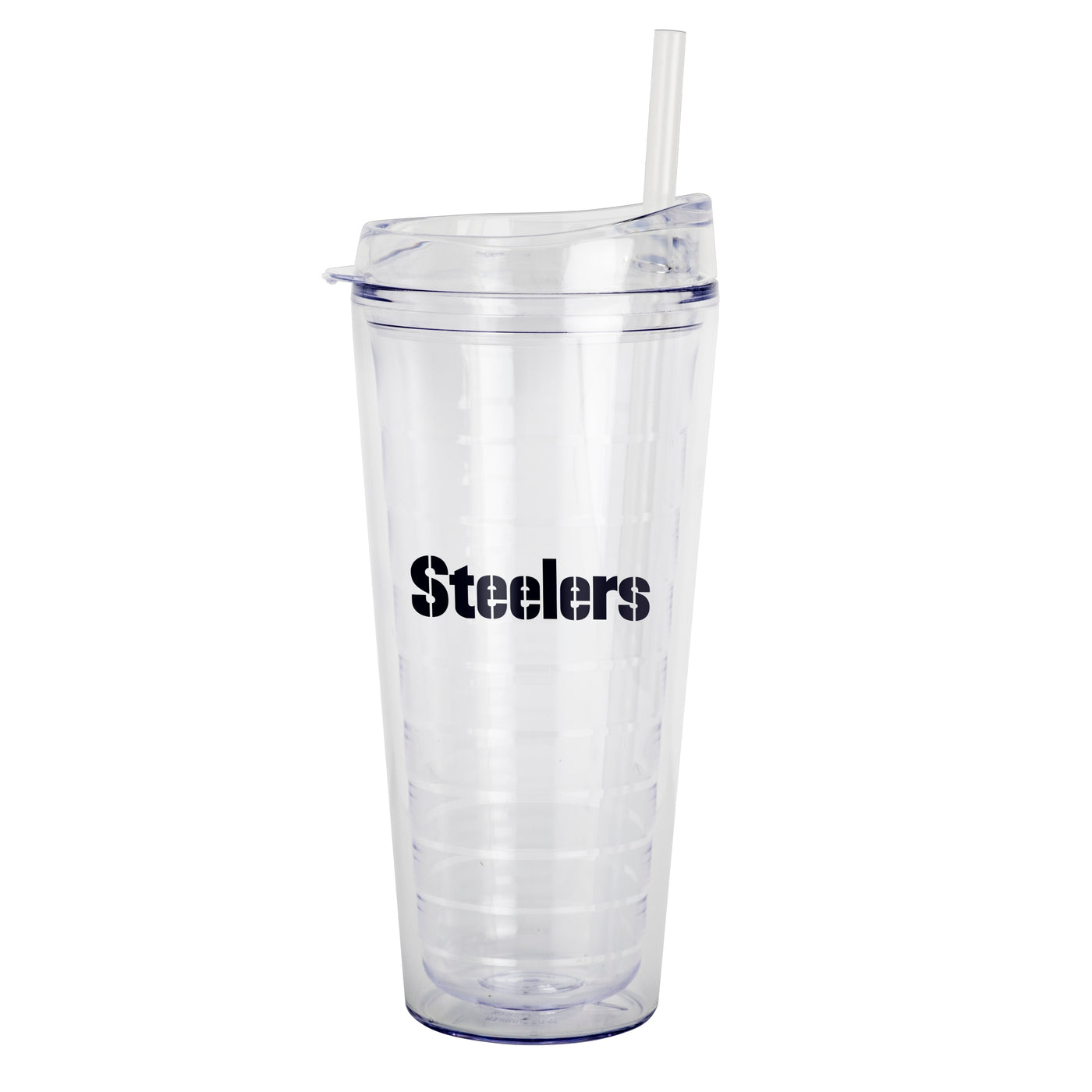 Pittsburgh Steelers 22oz Flipside Dbl Wall Clear Tumbler