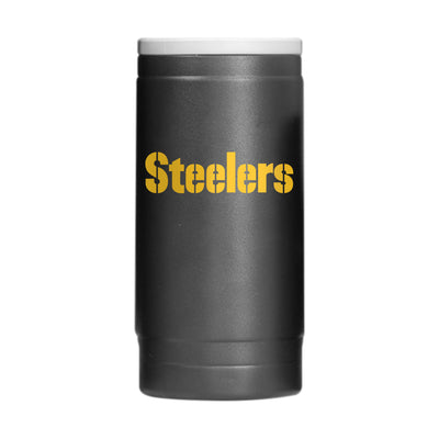 Pittsburgh Steelers Flipside Powder Coat Slim Can Coolie - Logo Brands