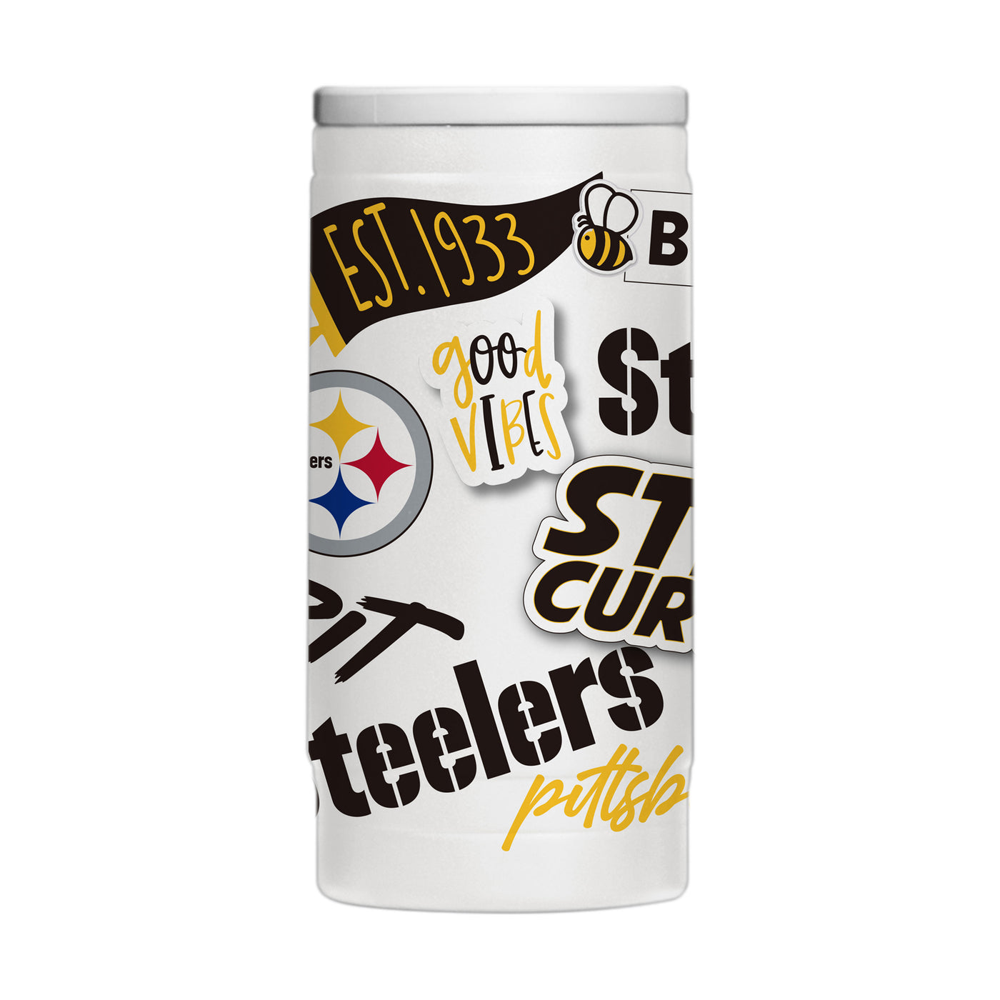 Pittsburgh Steelers 12oz Native Powdercoat SlimCan Coolie