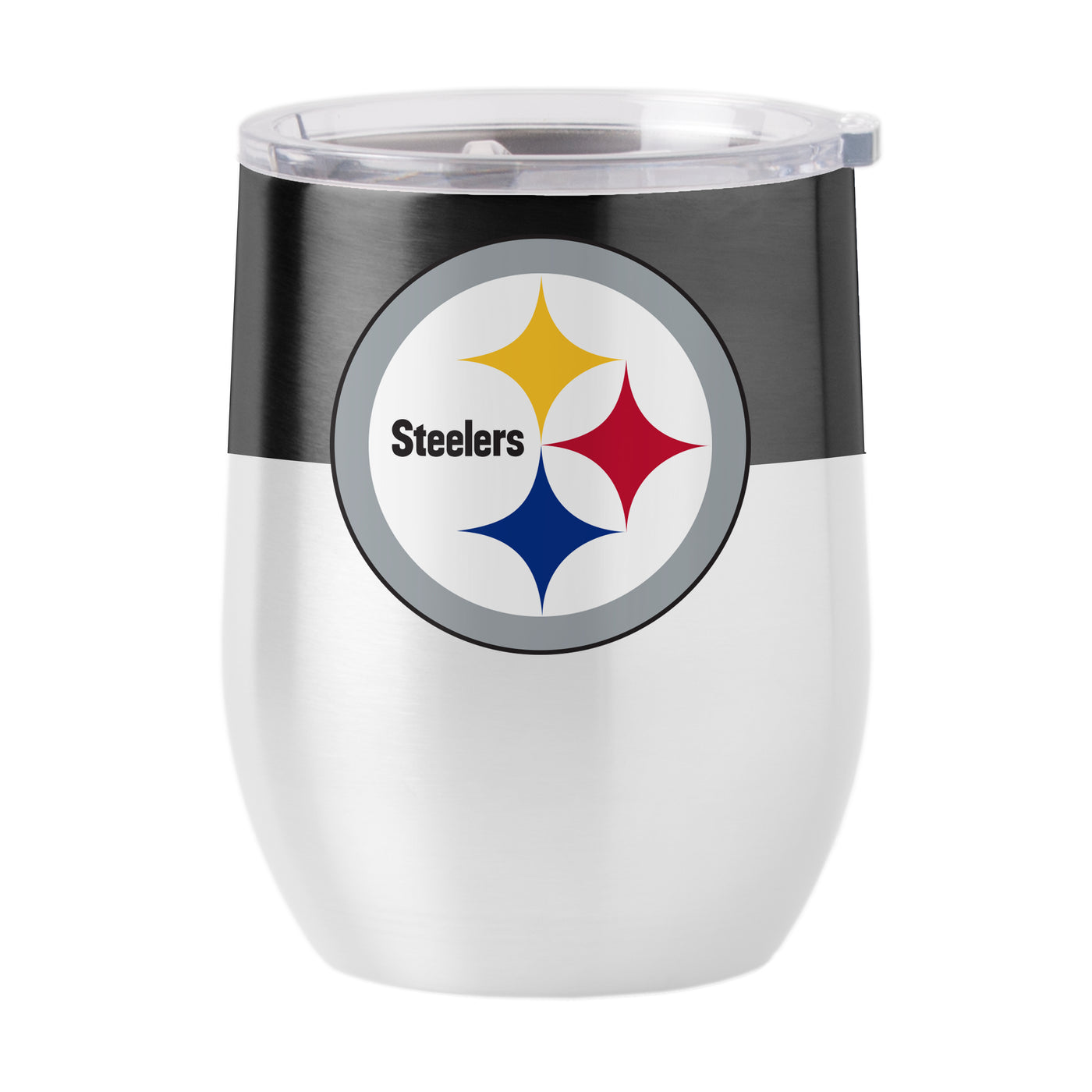 Pittsburgh Steelers Colorblock 16oz Stainless Curved Beverage - Logo Brands