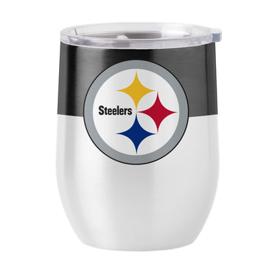 Pittsburgh Steelers Colorblock 16oz Stainless Curved Beverage - Logo Brands