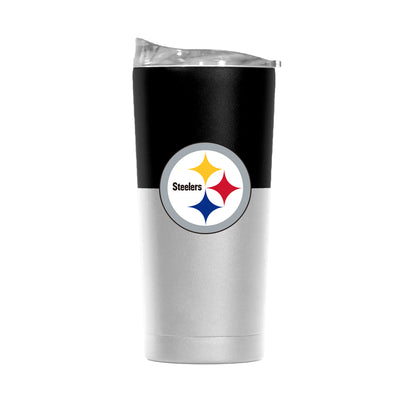Pittsburgh Steelers 20oz Colorblock White Powder Coat Tumbler - Logo Brands