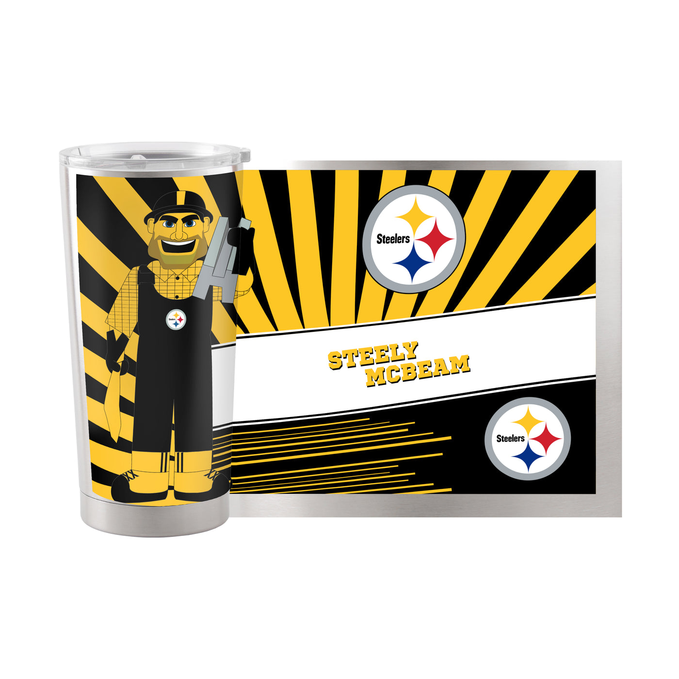 Pittsburgh Steelers 20oz Mascot Stainless Steel Tumbler - Logo Brands