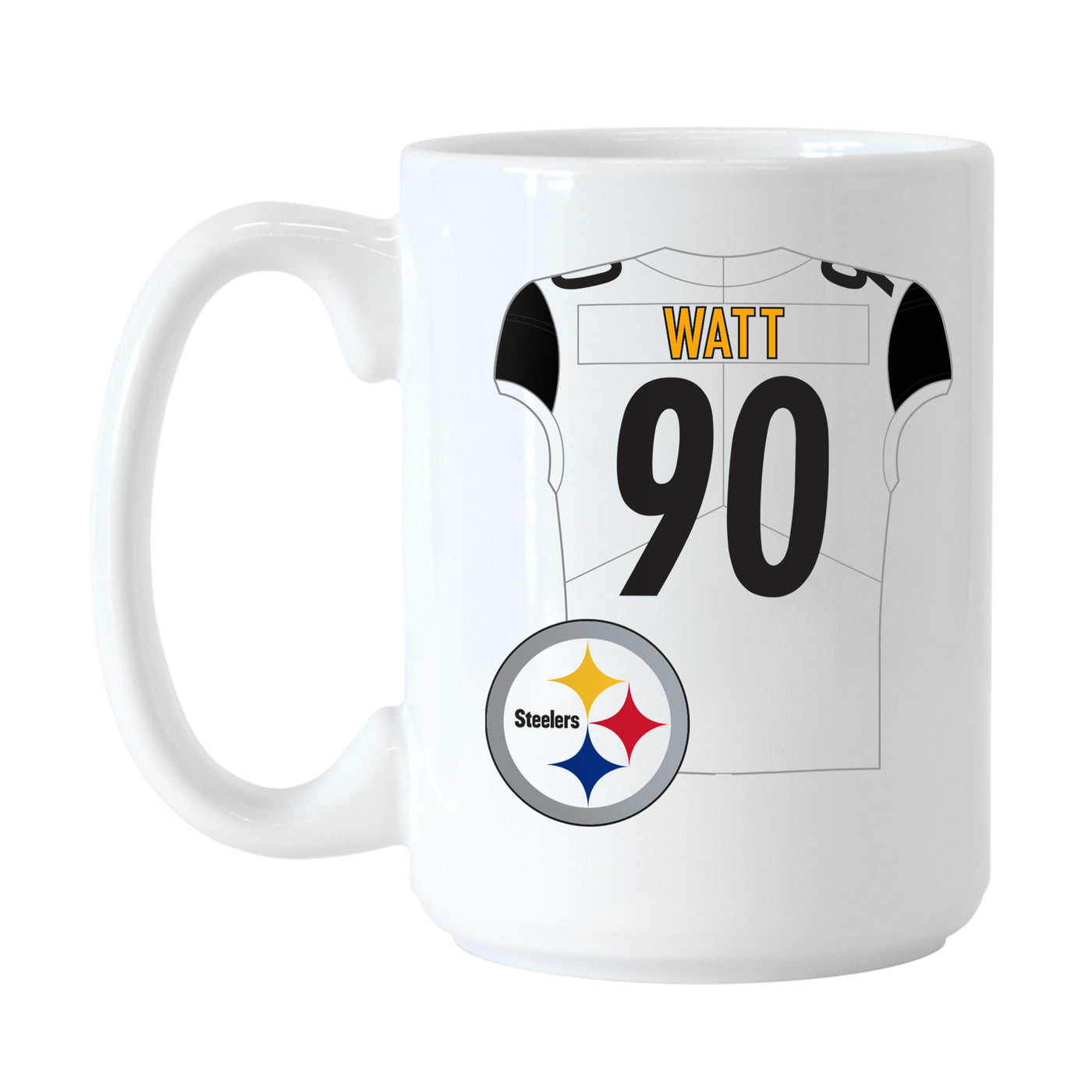 Pittsburgh Steelers TJ Watt Jersey 15oz Sublimated Mug