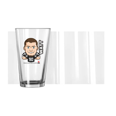 Pittsburgh Steelers TJ Watt Caricature 16oz Pint Glass