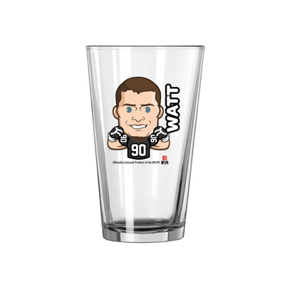 Pittsburgh Steelers TJ Watt Caricature 16oz Pint Glass - Logo Brands