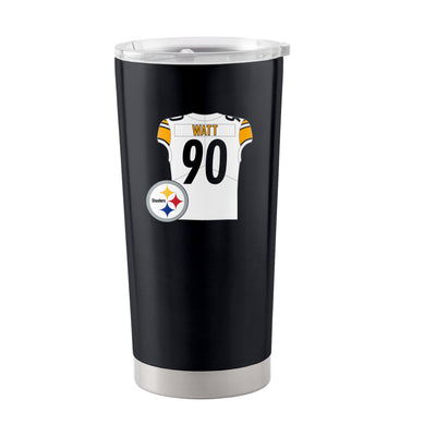 Pittsburgh Steelers TJ Watt 20oz Stainless Steel Tumbler - Logo Brands