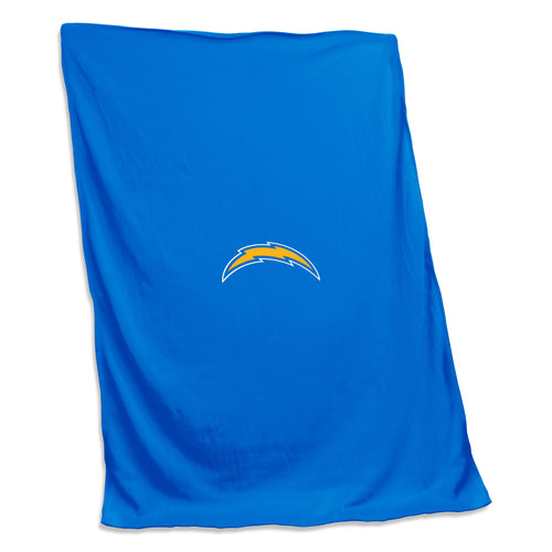 Los Angeles Chargers sweatshirt blanket by Logo Brands, soft fabric with Chargers logo and team colors, perfect for fan comfort.