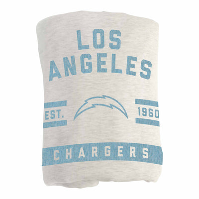 Los Angeles Chargers Oatmeal Sweatshirt Blanket - Logo Brands