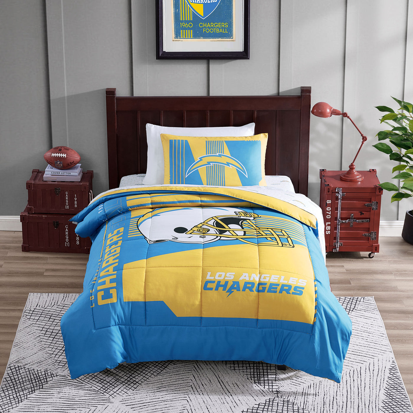 Los Angeles Chargers Status Bed In A Bag Twin