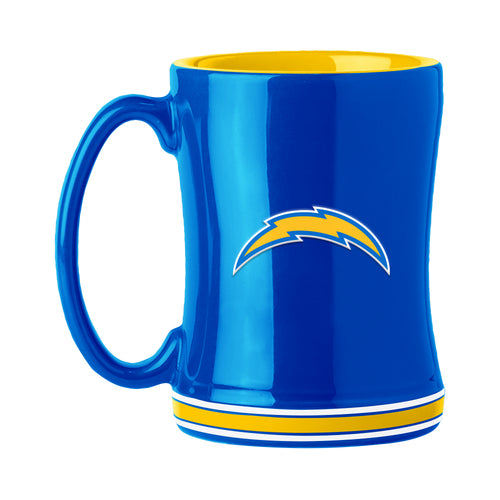 Los Angeles Chargers 14oz Relief Mug featuring team logo, durable ceramic drinkware for fans and everyday use.