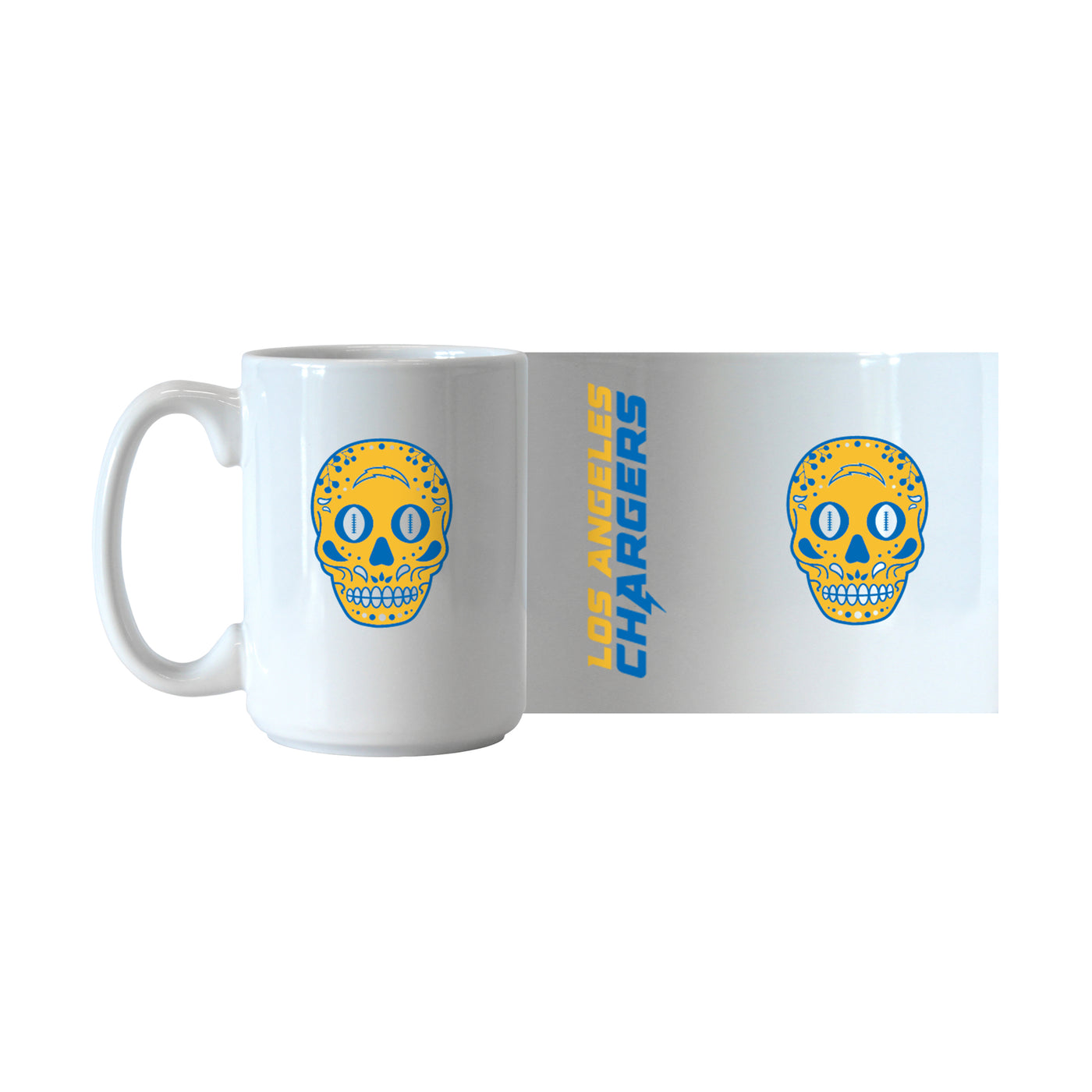 Los Angeles Chargers Sugar Skull 15 oz Sublimated Mug