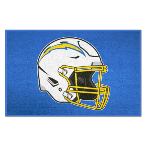 Los Angeles Chargers NFL starter mat with team logo, durable rubber surface, ideal for sports fans' game room or entryway.